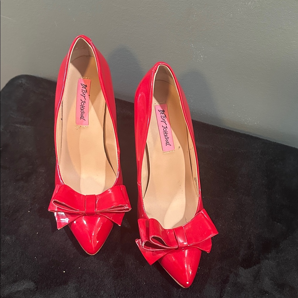 Betsey Johnson Red Heels with Bow